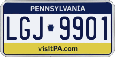 PA license plate LGJ9901