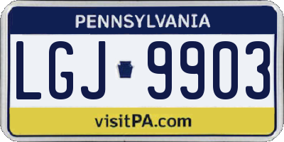PA license plate LGJ9903