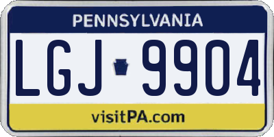 PA license plate LGJ9904
