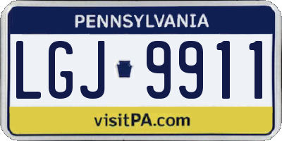 PA license plate LGJ9911