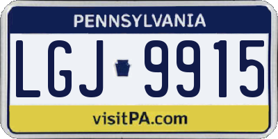PA license plate LGJ9915