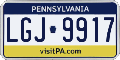 PA license plate LGJ9917