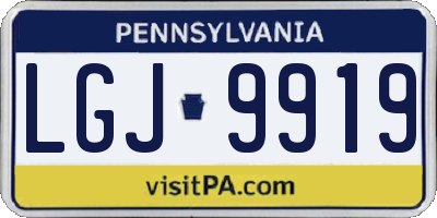PA license plate LGJ9919