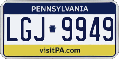 PA license plate LGJ9949