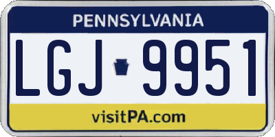 PA license plate LGJ9951