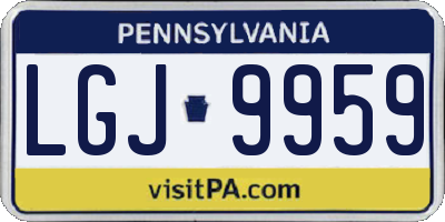 PA license plate LGJ9959