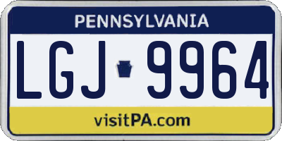 PA license plate LGJ9964