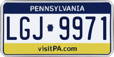 PA license plate LGJ9971