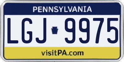 PA license plate LGJ9975