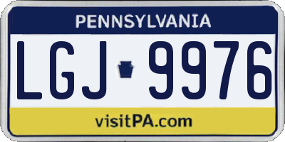 PA license plate LGJ9976