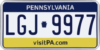 PA license plate LGJ9977