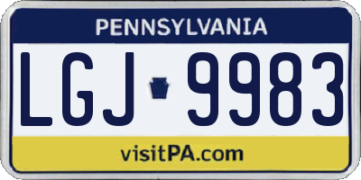 PA license plate LGJ9983