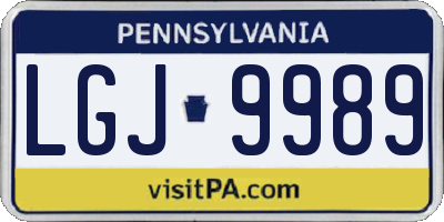 PA license plate LGJ9989