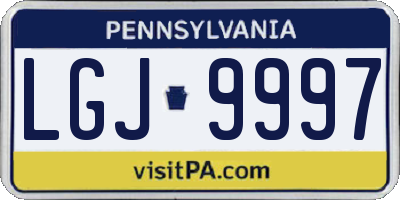 PA license plate LGJ9997