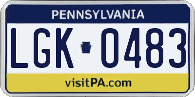 PA license plate LGK0483