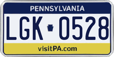 PA license plate LGK0528