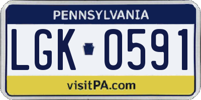 PA license plate LGK0591