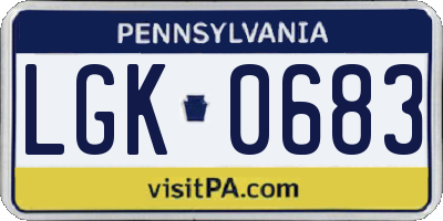 PA license plate LGK0683