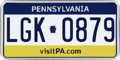 PA license plate LGK0879