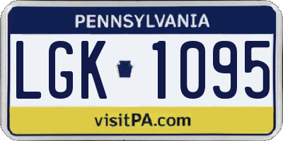 PA license plate LGK1095
