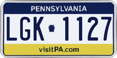 PA license plate LGK1127