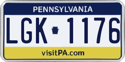 PA license plate LGK1176