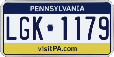PA license plate LGK1179