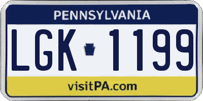 PA license plate LGK1199