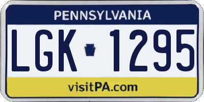 PA license plate LGK1295
