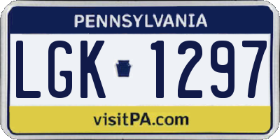 PA license plate LGK1297