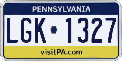 PA license plate LGK1327