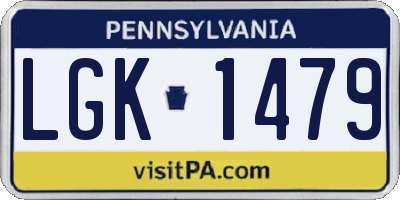 PA license plate LGK1479