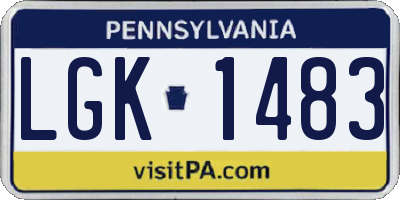 PA license plate LGK1483