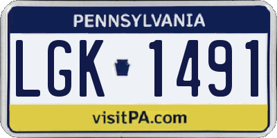 PA license plate LGK1491