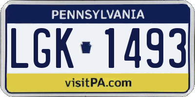 PA license plate LGK1493