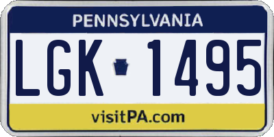 PA license plate LGK1495
