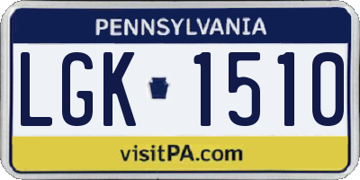 PA license plate LGK1510