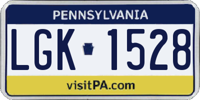PA license plate LGK1528