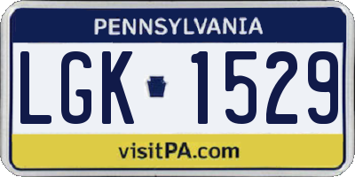 PA license plate LGK1529