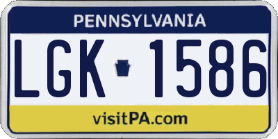 PA license plate LGK1586