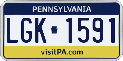 PA license plate LGK1591
