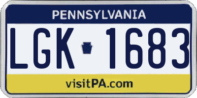 PA license plate LGK1683
