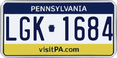 PA license plate LGK1684