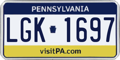 PA license plate LGK1697
