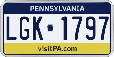 PA license plate LGK1797
