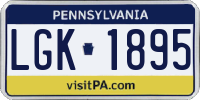 PA license plate LGK1895