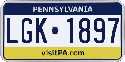 PA license plate LGK1897