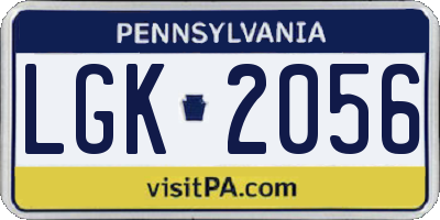 PA license plate LGK2056