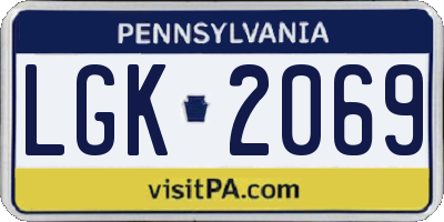 PA license plate LGK2069