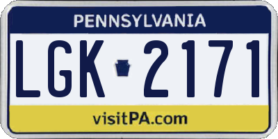 PA license plate LGK2171